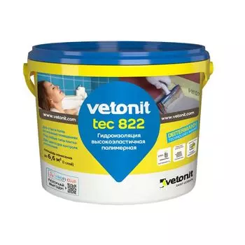 Гидроизоляция полимерная бесшовная Weber.tec 822 розовый, 4 кг