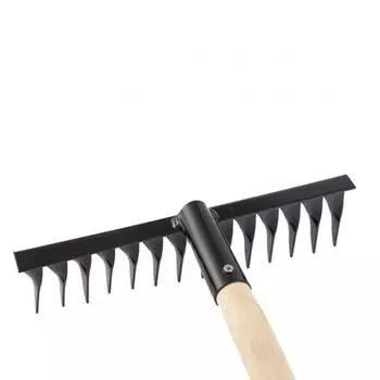 Грабли стальные 350х1300 мм 14 витых зубьев деревянный черенок Россия Сибртех
