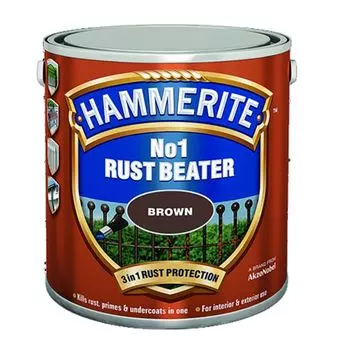 Грунт антикоррозийный для черных металлов Hammerite Rust Beater №1, коричневый, 2,5 л