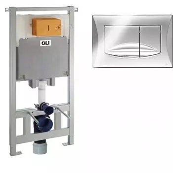 Инсталляция OLI 80 для унитаза механическая клавиша SLIM хром
