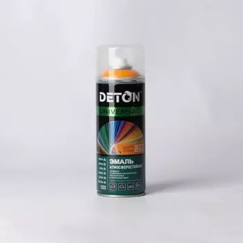 Эмаль аэрозольная DETON желтая (1028), 0,52л
