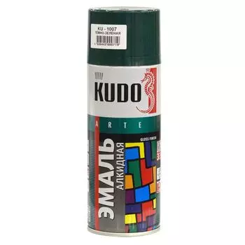 Эмаль аэрозольная KUDO темно-зеленая (1007), 0,52л