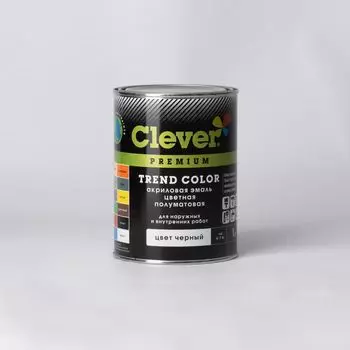 Эмаль акриловая Clever черная полуматовая, 1кг