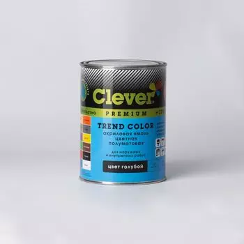 Эмаль акриловая Clever голубая полуматовая, 1кг