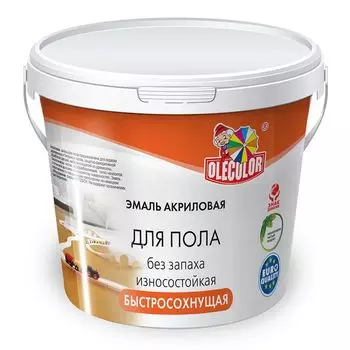 Эмаль акриловая Olecolor для пола желто-коричневая 2,5 кг