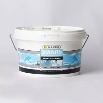 Эмаль акриловая Лакра белая, полуглянцевая, 2,4кг