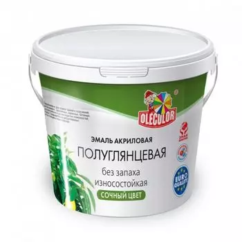 Эмаль акриловая Olecolor полуглянцевая голубой 0,8 кг