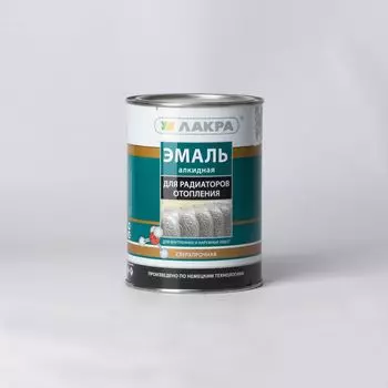 Эмаль алкидная Лакра для радиаторов белая, полуматовая, 0,9кг