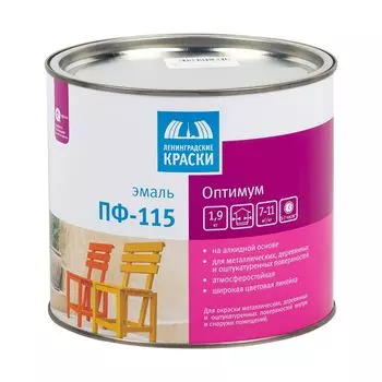 Эмаль алкидная Текс Оптимум ПФ-115 глянцевая красный 1,9 кг