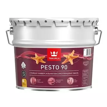 Эмаль алкидная Tikkurila Pesto 90 высокоглянцевая база А 9 л
