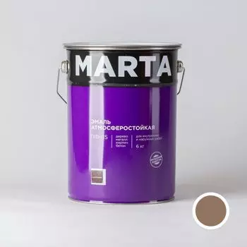 Эмаль MARTA ПФ-115 коричневая, 6кг