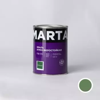 Эмаль ПФ-115 MARTA, зеленая, 0,9кг