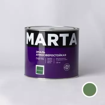 Эмаль ПФ-115 MARTA, зеленая, 1,9кг