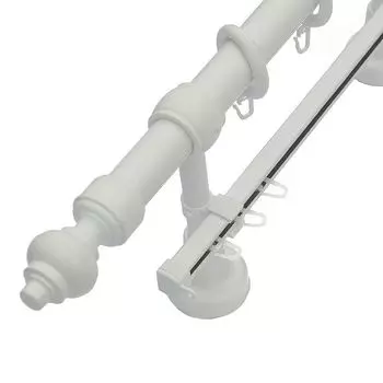 Карниз круглый для штор с шиной и пластик. фурнитурой, 3м, белый