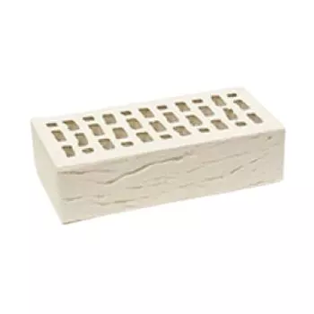 Кирпич облицовочный одинарный пустотелый М-175, белый рустик, ЛСР