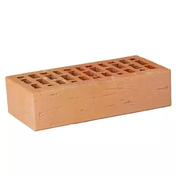 Кирпич облицовочный одинарный пустотелый М-175, красный флэш рустик, ЛСР