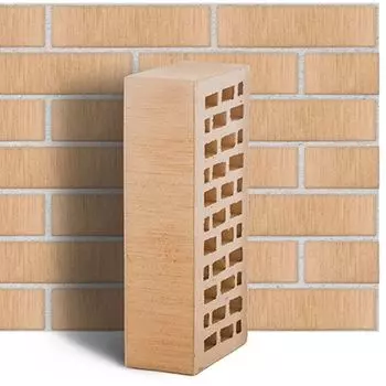 Кирпич облицовочный одинарный пустотелый М-175, слоновая кость тросник, ЛСР