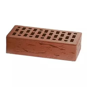 Кирпич облицовочный одинарный пустотелый М-175, темно-красный рустик, ЛСР