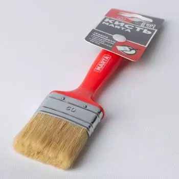 Кисть флейцевая 50 мм, натуральная щетина, пласт. ручка Профи Marta