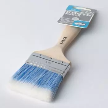 Кисть флейцевая 70 мм, искусств. щетина, дерев. ручка Эксперт Marta