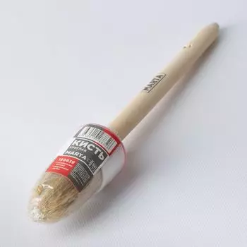 Кисть круглая Ø35 мм, натуральная щетина, дерев. ручка Мастер Marta