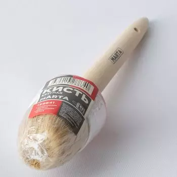 Кисть круглая Ø55 мм, натуральная щетина, дерев. ручка Мастер Marta