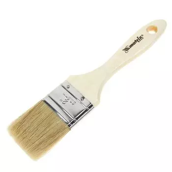 Кисть плоская Евро 25мм, натуральная щетина, деревянная ручка MATRIX