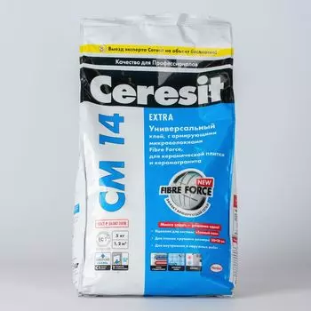Клей для плитки (С1 Т) Ceresit CM14, 5 кг