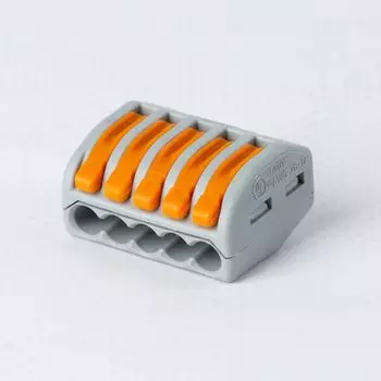 Клемма 5х(0.5-4.0) с рычажком WAGO 222-415