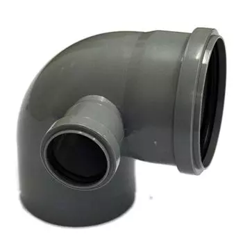 Колено канализационное с отводом правым 110х50 87,5° TEBO