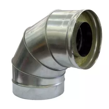 Колено-сэндвич 90° ф150х250 (430/0,8+оц.) FERRUM