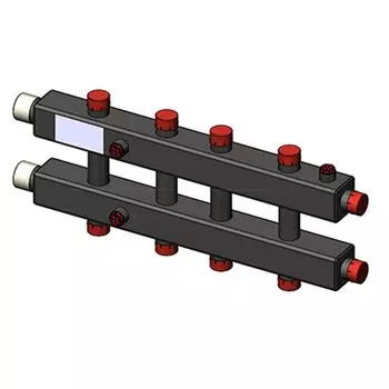 Коллектор горизонтальный, 5 контуров