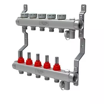 Коллекторная группа Royal Thermo 1"ВР - 12вых.(с расходомерами) евроконус 3/4 НР