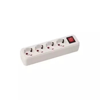 Колодка 4 гнезда с заземлением и выключателем