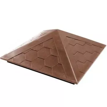 Колпак ППК на столб 390х390х43 Коричневый Гибкая черепица