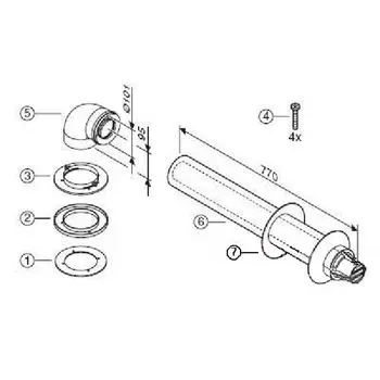 Комплект дымохода коаксиальный BOSCH / BUDERUS (AZ389)