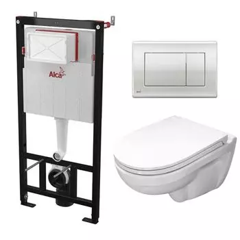 Комплект инсталляция Alcaplast SL 3 в 1 с унитазом Best SL DM сиденье дюропласт, микролифт