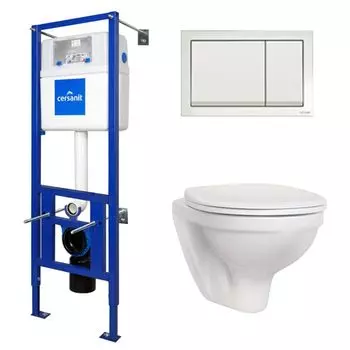 Комплект инсталляция Cersanit Link Pro с унитазом Santek Бореаль сиденье микролифт (4147853)
