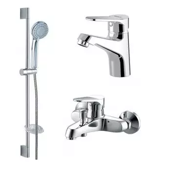 Комплект смесителей Bravat Eco 3 в 1 для ванной комнаты F00313C
