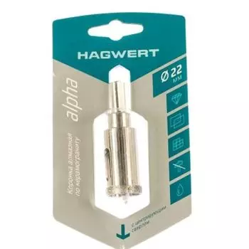 Коронка алмазная с центрирующим сверлом по керамограниту и керамике 22 мм