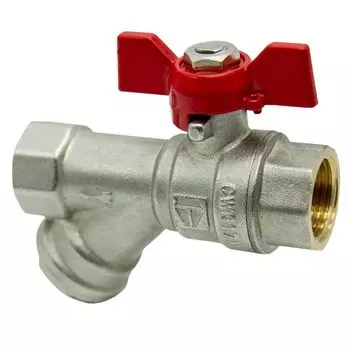 Кран шаровый с фильтром 1/2" (бабочка) HLV