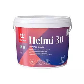 Краска акрилатная для мебели Tikkurila Helmi 30 полуматовая база А 2,7 л