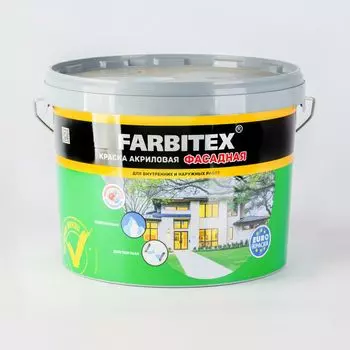 Краска акриловая фасадная Farbitex белая 13 кг
