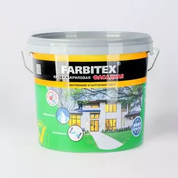 Краска акриловая фасадная Farbitex белая 6 кг