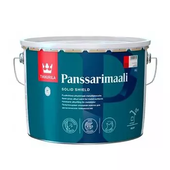 Краска для крыш и металлоконструкций Tikkurila Panssarimaali полуглянцевая база A 9 л