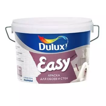 Краска для обоев и стен Dulux Easy матовая база BW 2,5 л