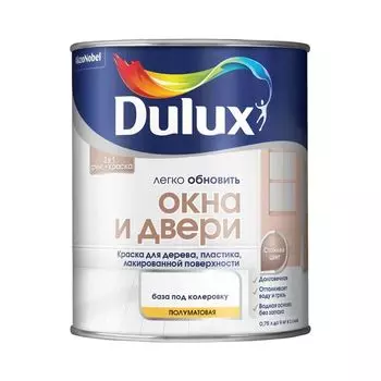 Краска Dulux Окна и Двери полуматовая база BC 0,75 л