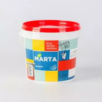 Краска фасадная MARTA ECO белая 1,3 кг