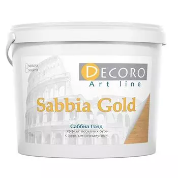 Краска перламутровая Decoro Sabbia Gold (эффект песчаных бурь), серебро, 1кг