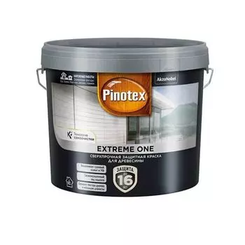 Краска Pinotex Extreme One для дерева база BW 9 л